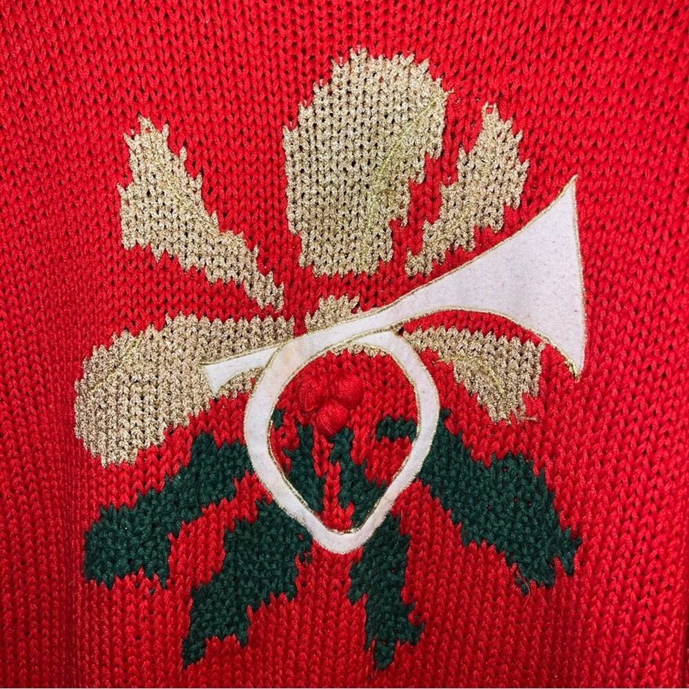 VNTG RAPPORT hand knit christmas sweater M - Picture 7 of 8